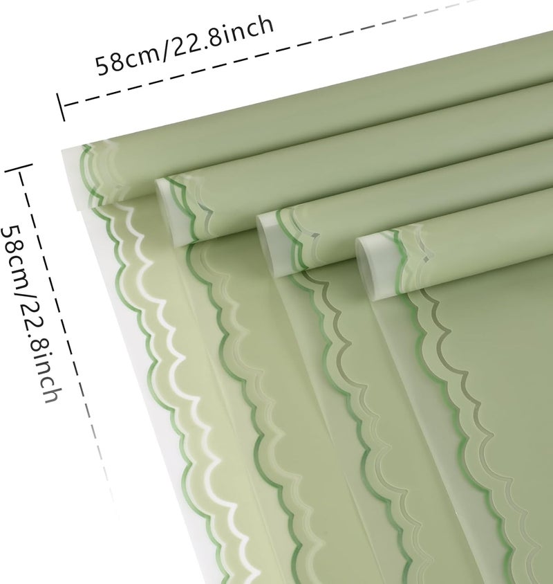 FUHITIM 20 Sheets Flower Wrapping Paper - Waterproof Floral Bouquet Wrapping Paper, Florist Supplies Packaging Paper for Wedding Birthday Gift DIY Crafts (Green) - Image 2